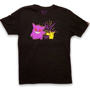 Pokémon Center Team Pikachu & Gengar Crew Neck Collectors T-Shirt Medium